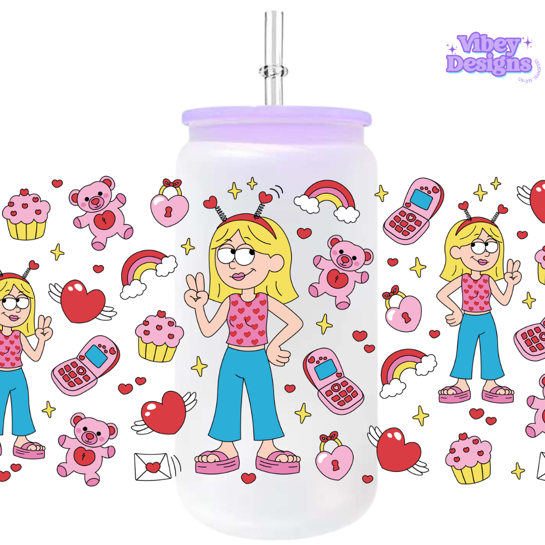 Uv Dtf Wrap For 16oz Libbey Glass - #VAL27 Valentines Liz