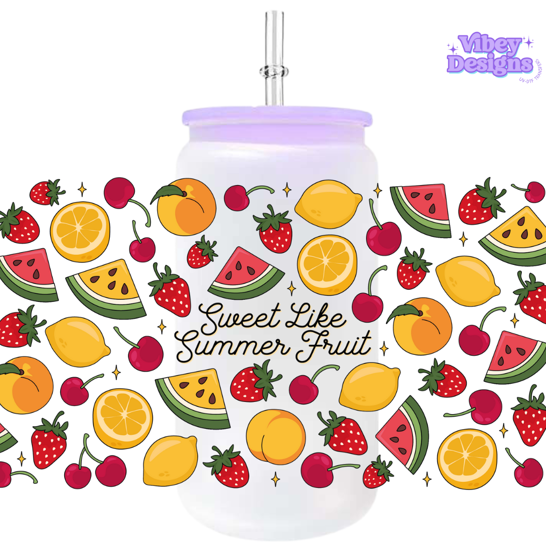 Uv Dtf Wrap For 16oz Libbey Glass - Summer Fruit