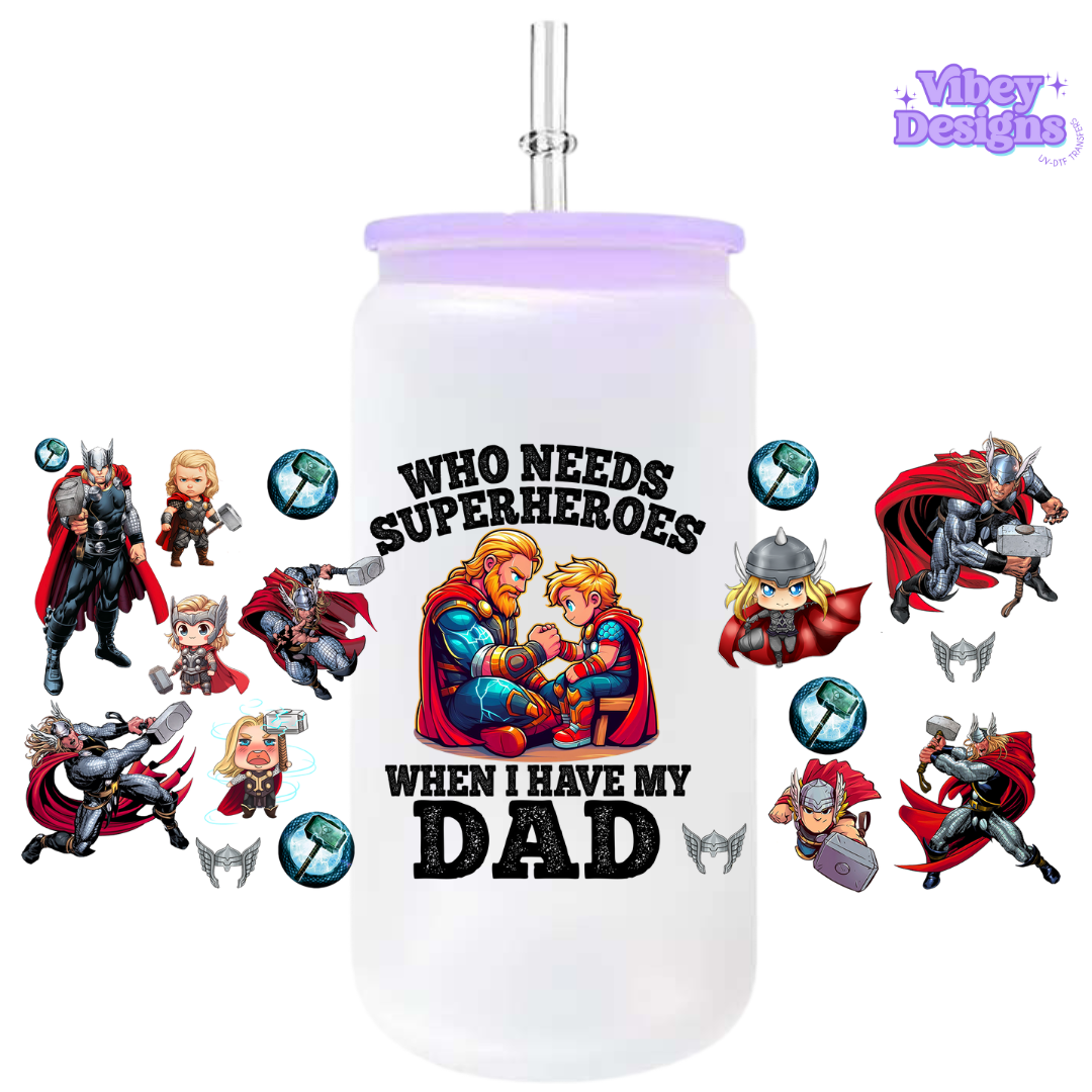 Uv Dtf Wrap For 16oz Libbey Glass - Who Needs a Supehero