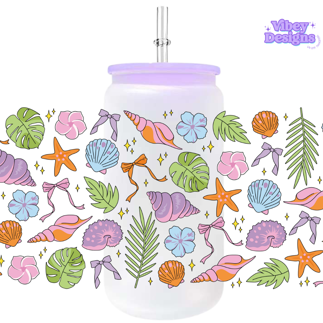 Uv Dtf Wrap For 16oz Libbey Glass - Summer Vibes