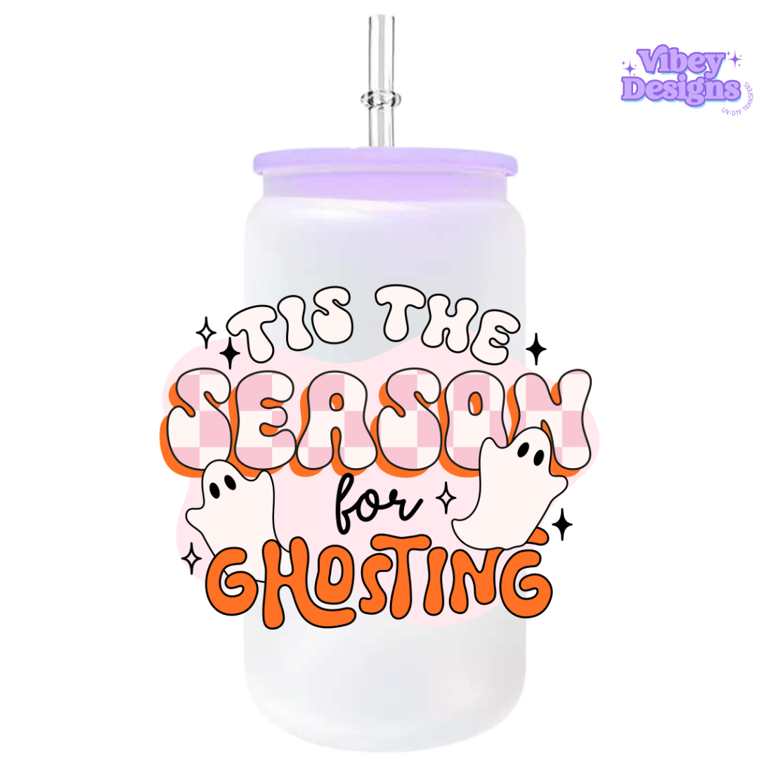 UV-DTF Transfer for Bottle, Glass, Mug, Diary - Tis the season for ghosting (orange)