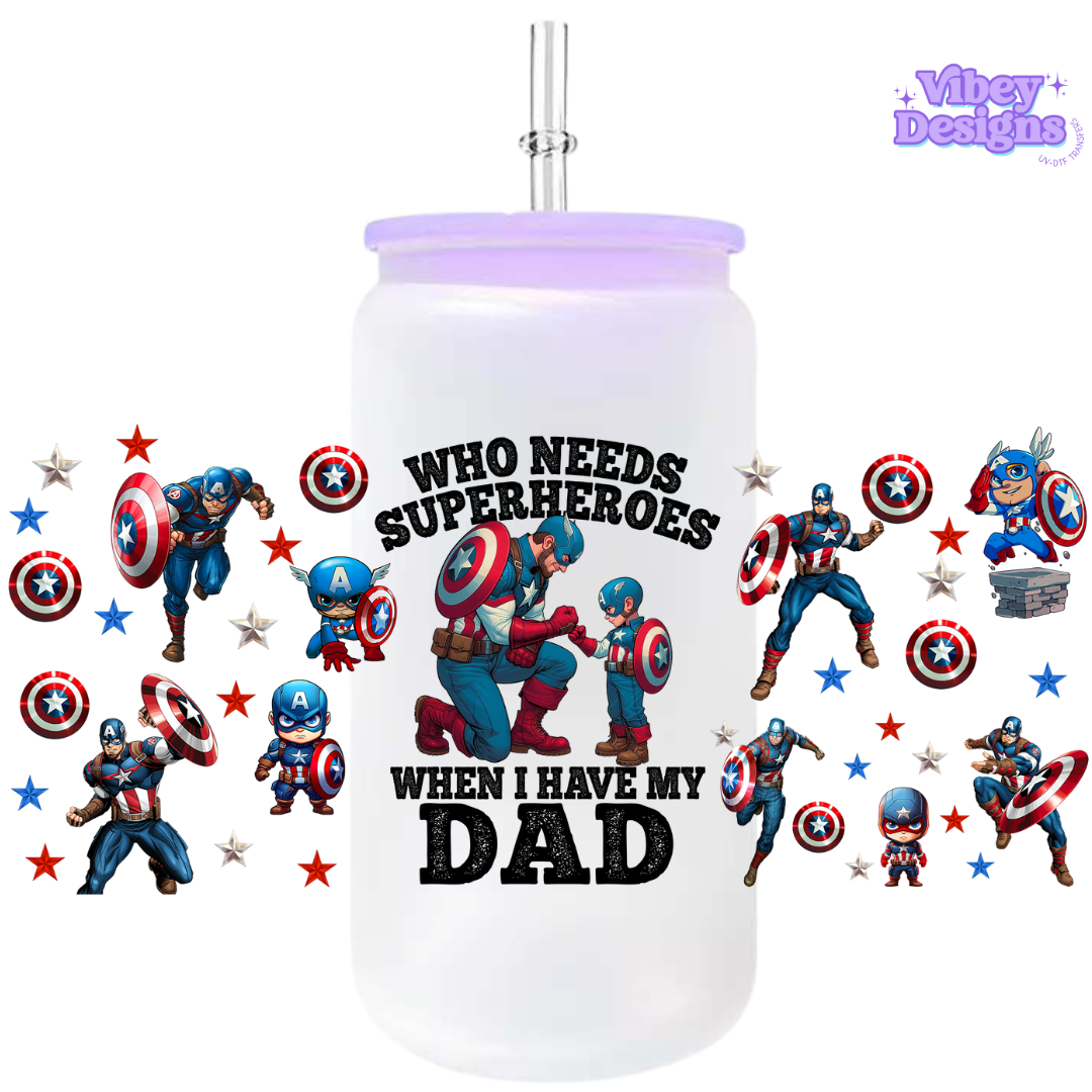 Uv Dtf Wrap For 16oz Libbey Glass - Who Needs a Supehero