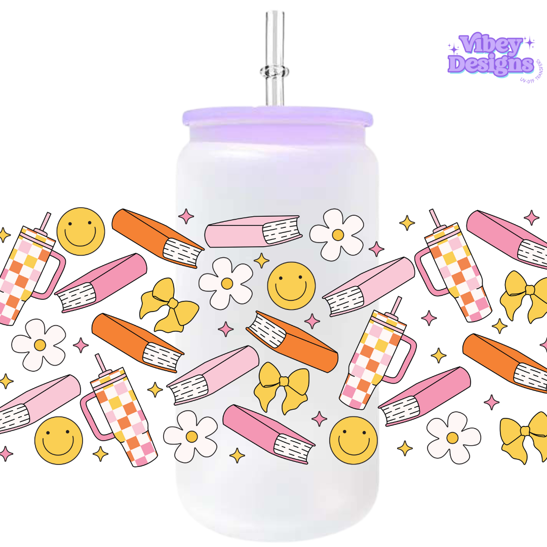 Uv Dtf Wrap For 16oz Libbey Glass - Happy Reader