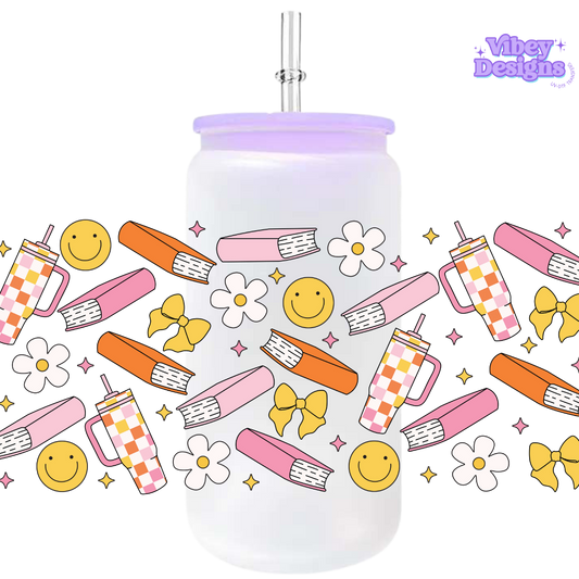 Uv Dtf Wrap For 16oz Libbey Glass - Happy Reader
