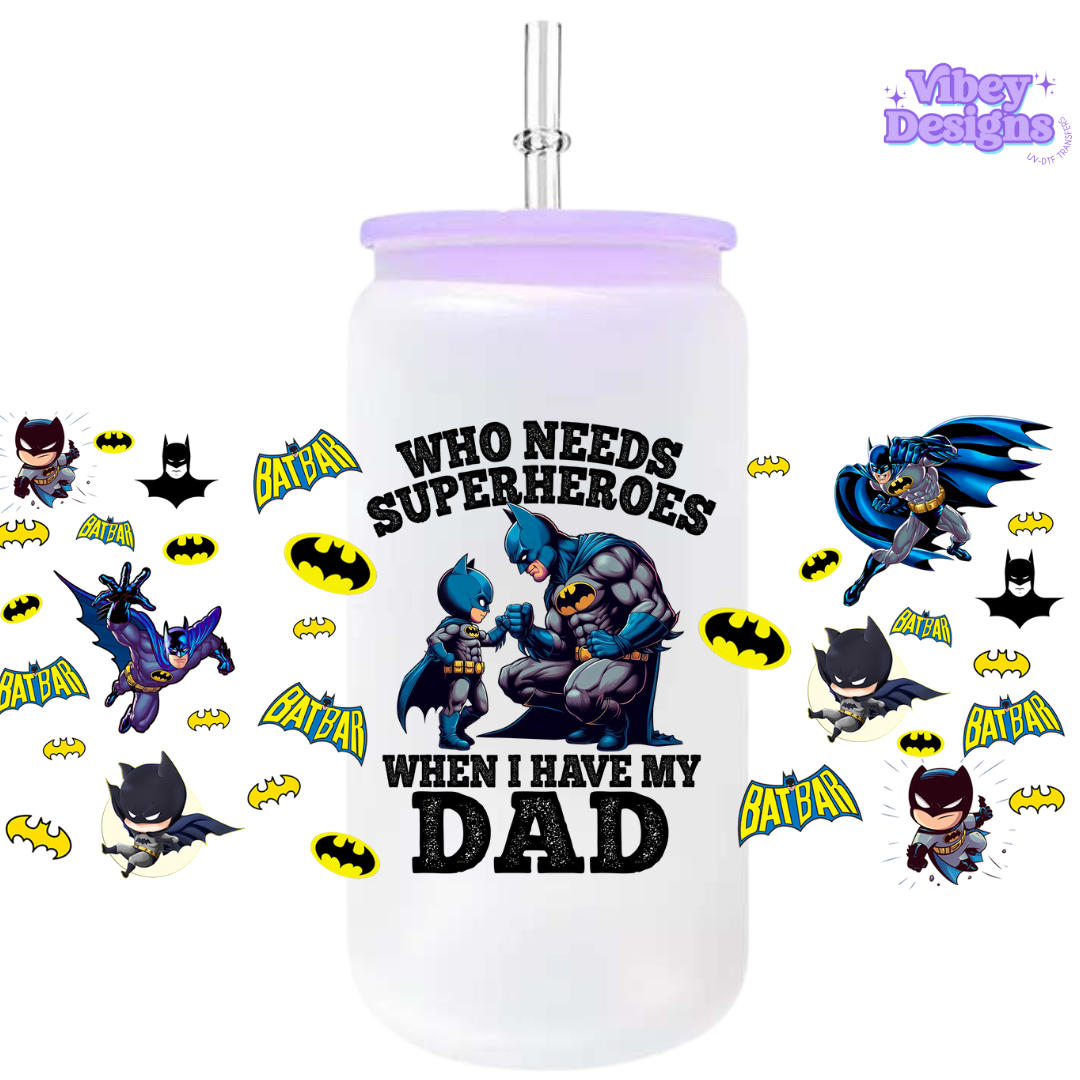 Uv Dtf Wrap For 16oz Libbey Glass - Who Needs a Supehero