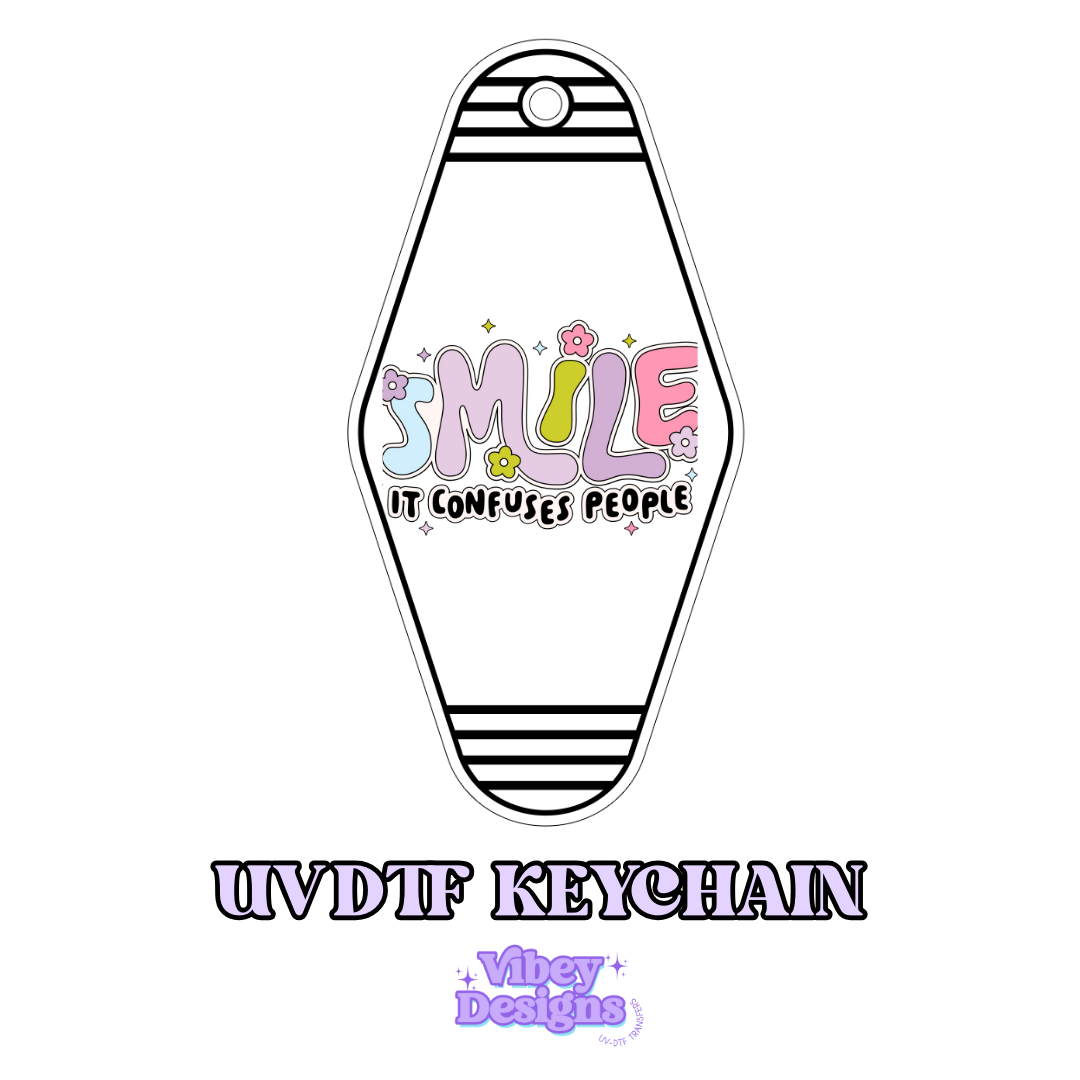 RTS Motel Keychain | Shot glass Decal - Smile it confuses people