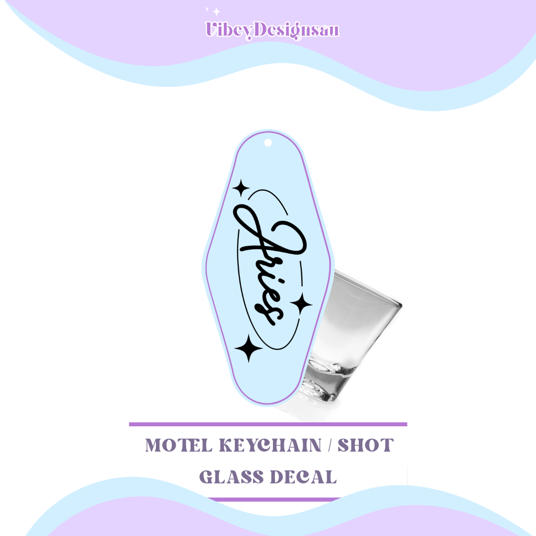 RTS Motel Keychain | Shotglass Decal - Aries