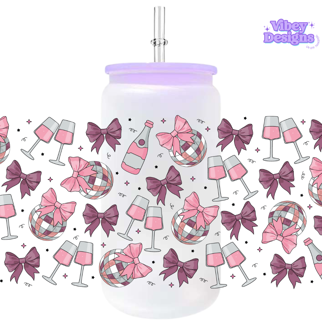 Uv Dtf Wrap For 16oz Libbey Glass - Disco New Year 2024