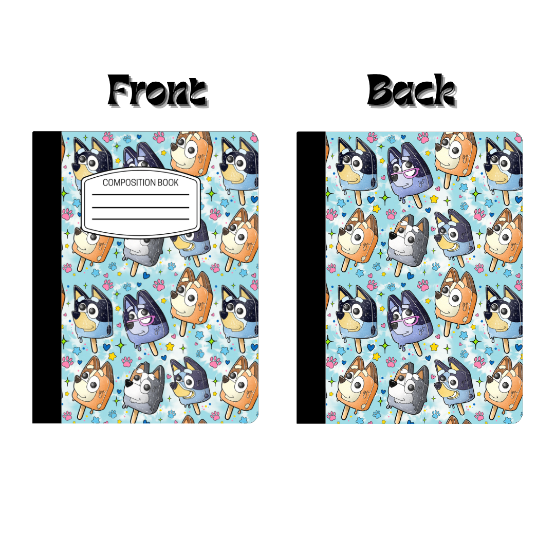 Composition Notebook - Blue Pops