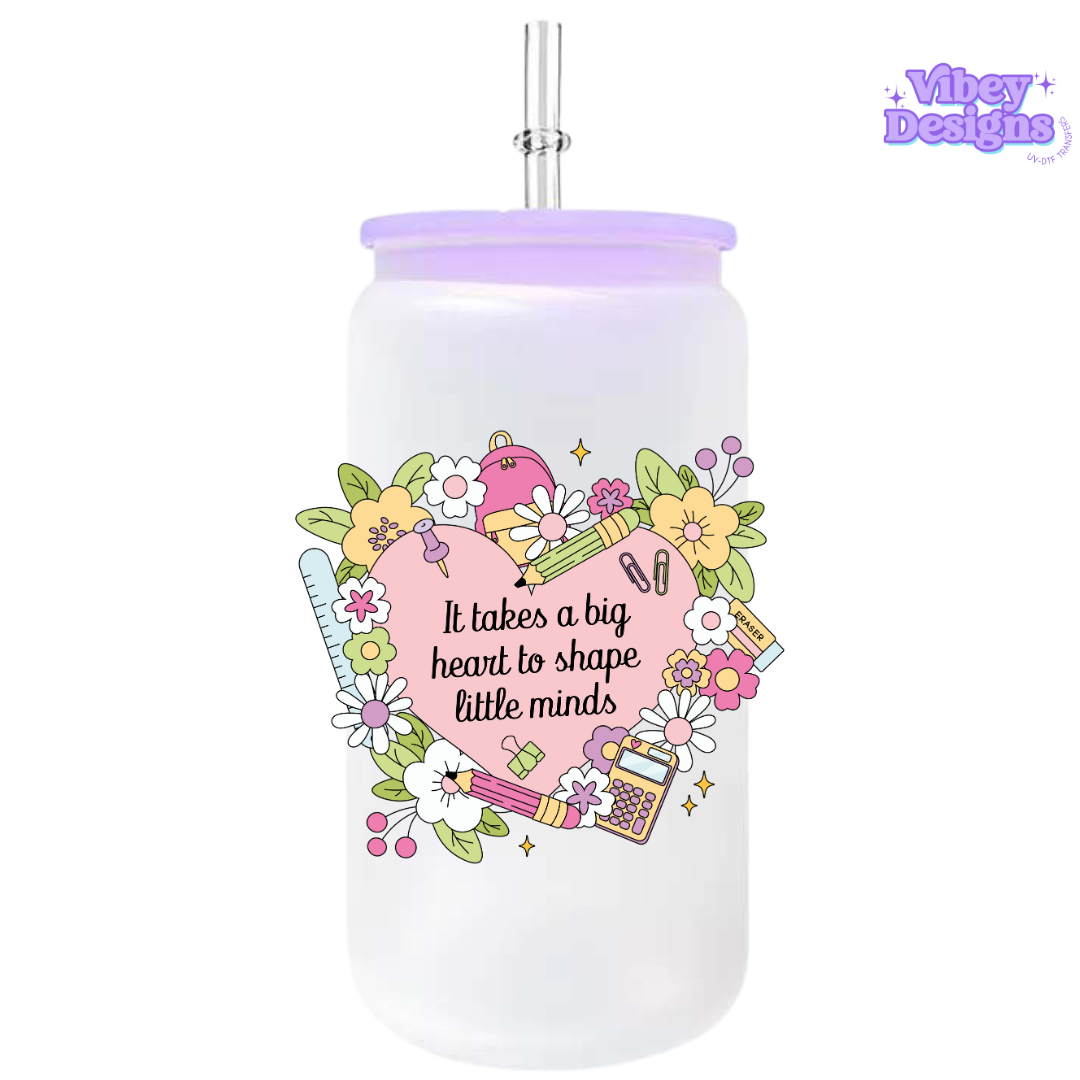 UV-DTF Transfer for Bottle, Glass, Mug, Diary - It takes a big heart