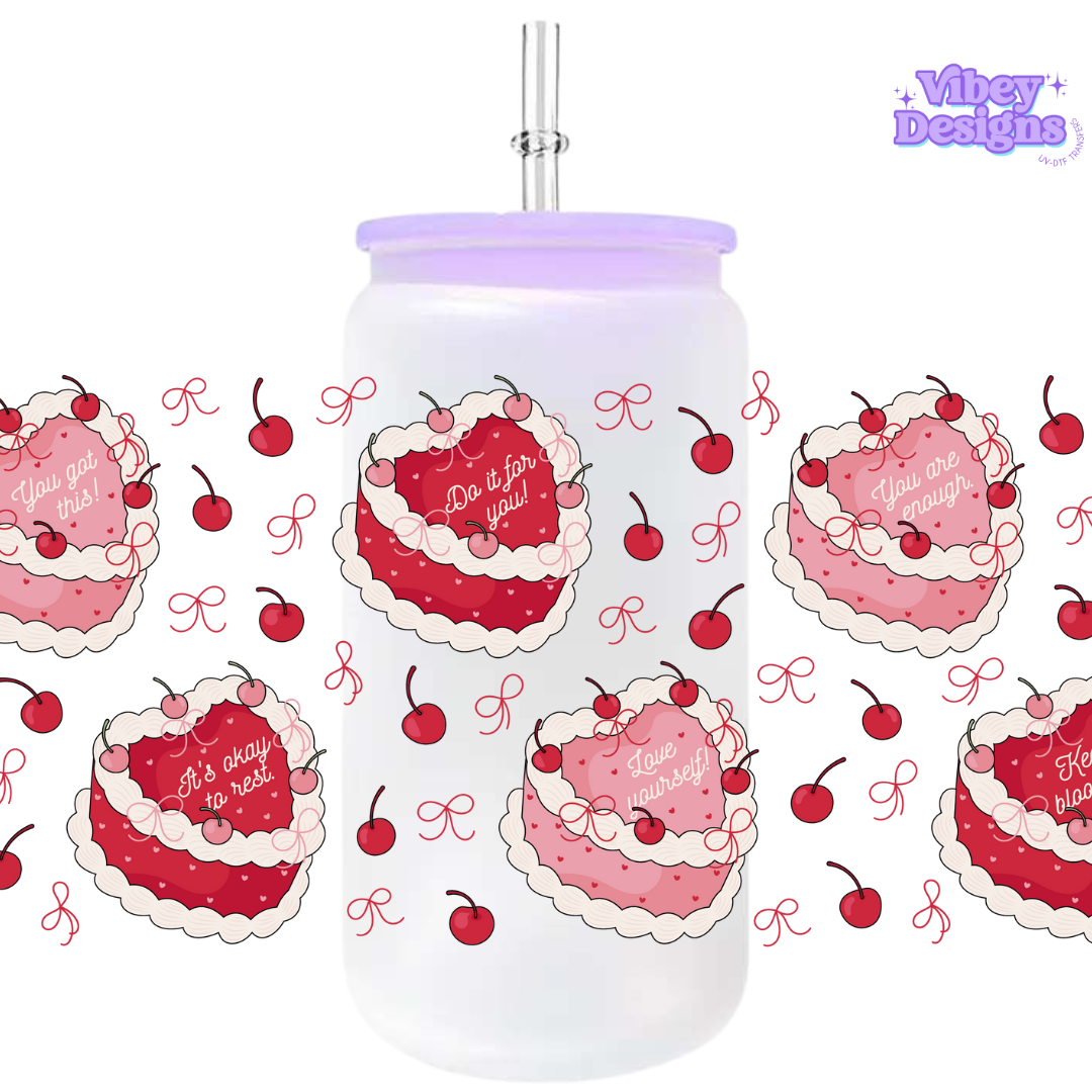 Uv Dtf Wrap For 16oz Libbey Glass - Positivity Cakes