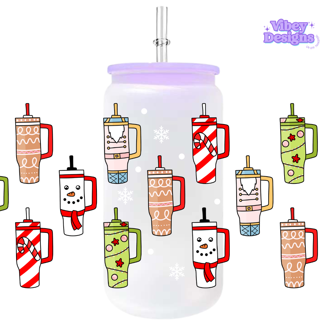 Uv Dtf Wrap For 16oz Libbey Glass - Christmas Stanley