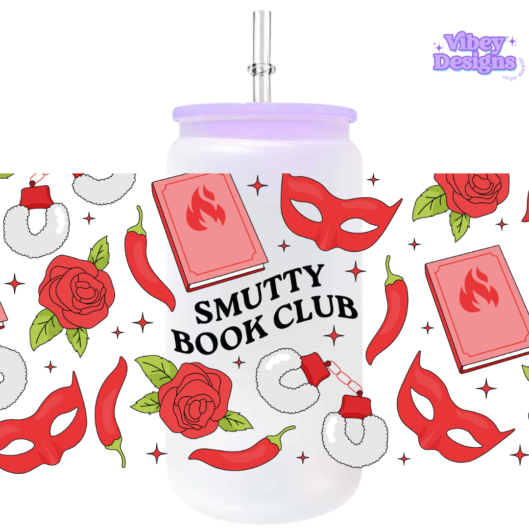 Uv Dtf Wrap For 16oz Libbey Glass - Smutty Book Club