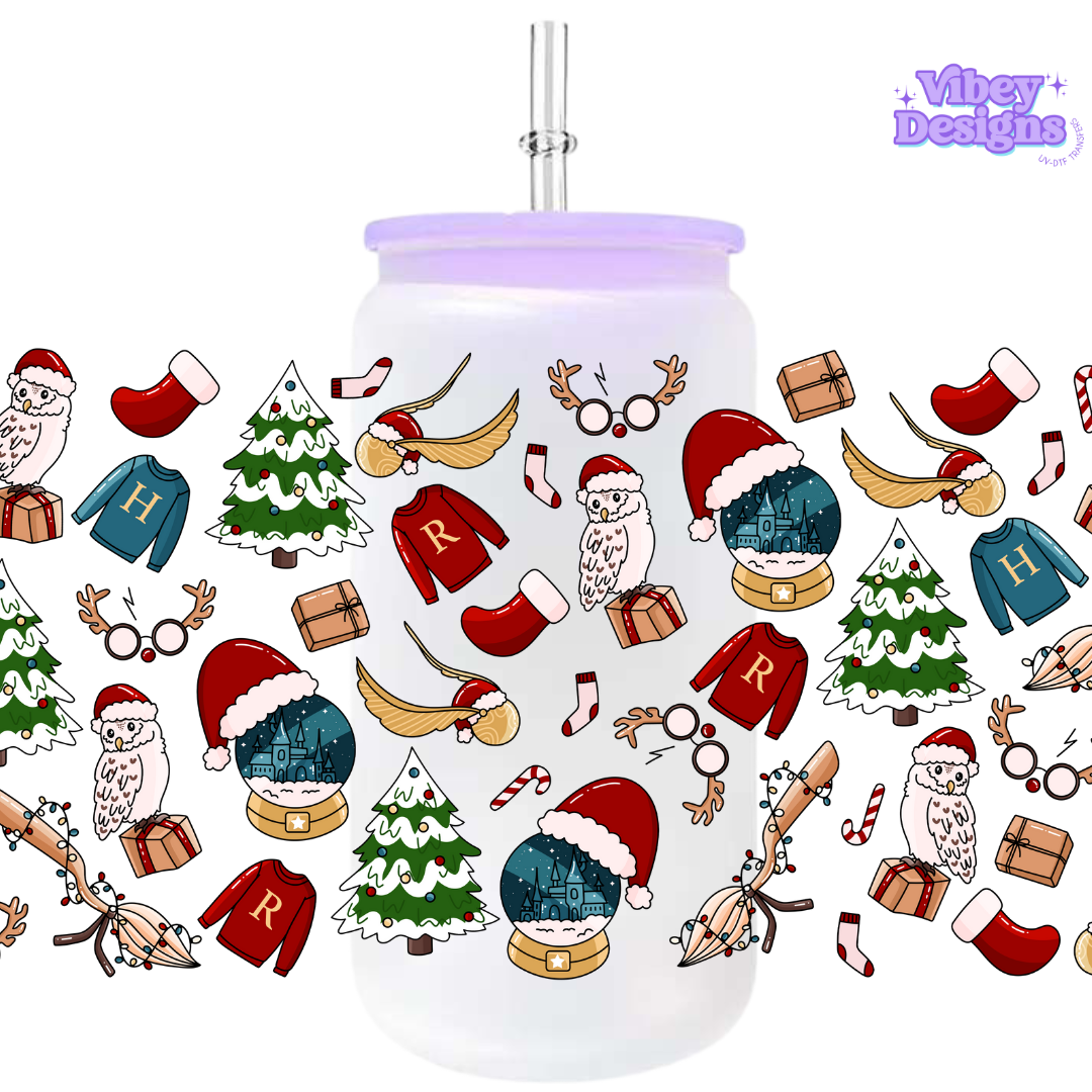 Uv Dtf Wrap For 16oz Libbey Glass - Magical Christmas