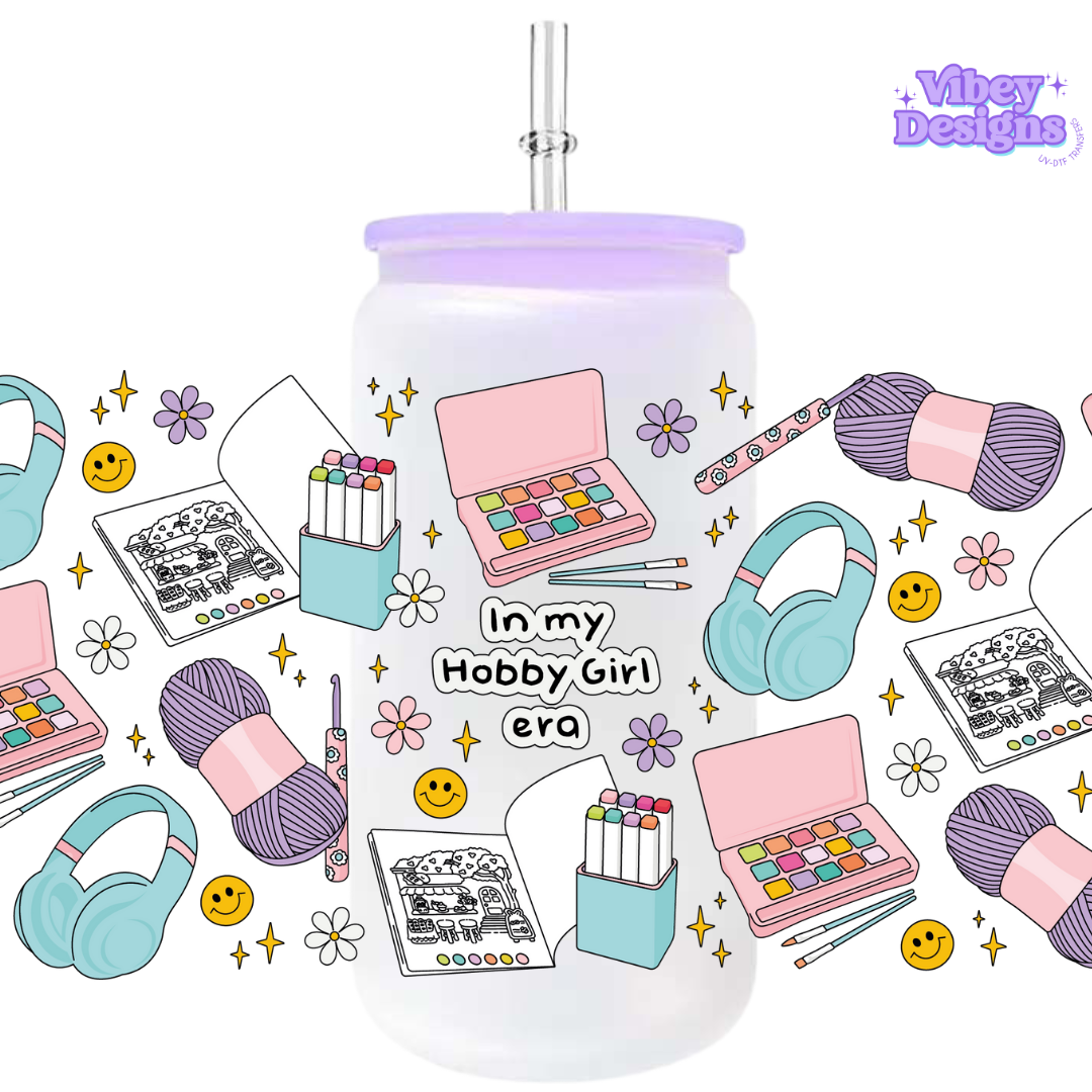 Uv Dtf Wrap For 16oz Libbey Glass - In my hobby girl era