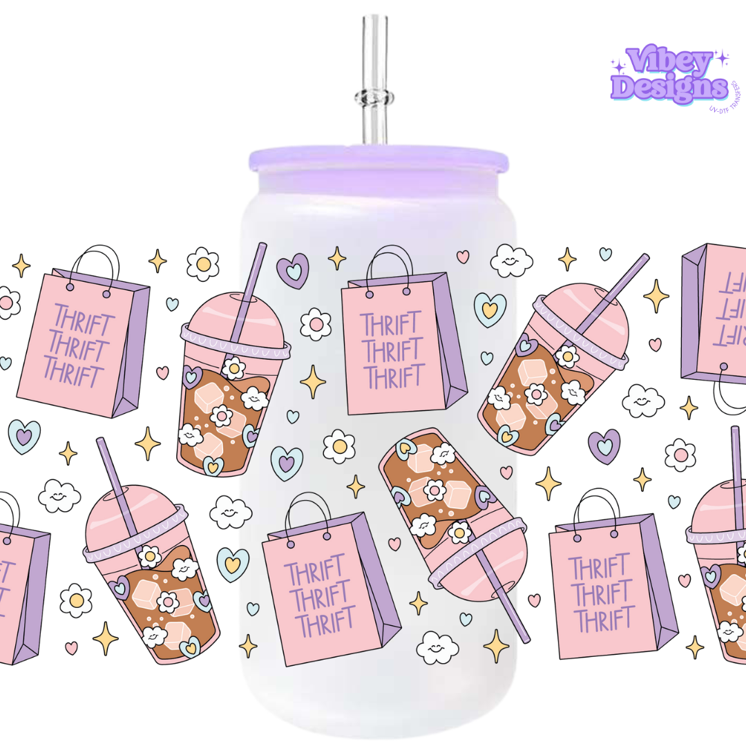 Uv Dtf Wrap For 16oz Libbey Glass - Coffee and Thrift