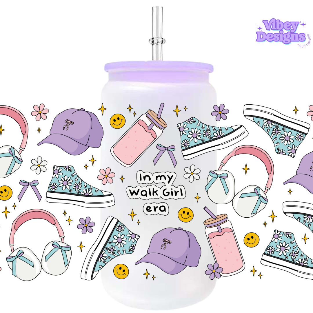 Uv Dtf Wrap For 16oz Libbey Glass - In my walk girl era