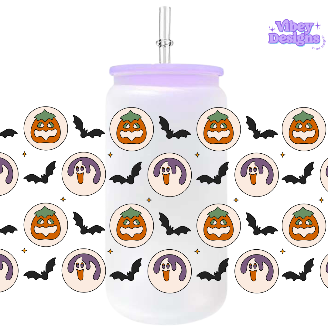 Uv Dtf Wrap For 16oz Libbey Glass - Halloween Cookies