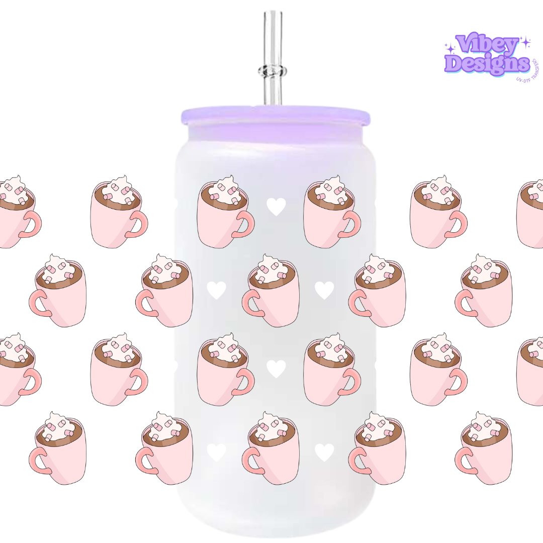 Uv Dtf Wrap For 16oz Libbey Glass - Hot Cocoa