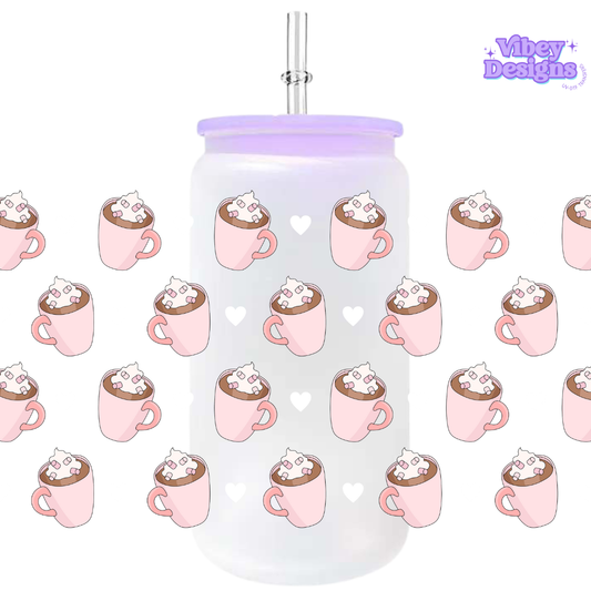 Uv Dtf Wrap For 16oz Libbey Glass - Hot Cocoa
