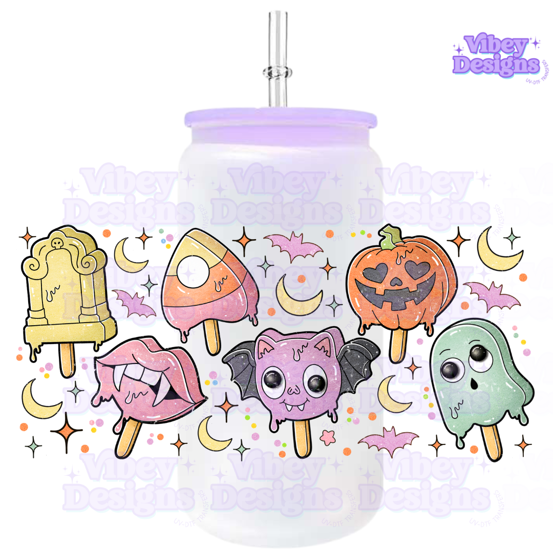 Uv Dtf Wrap For 16oz Libbey Glass - Trick or Treat Pops