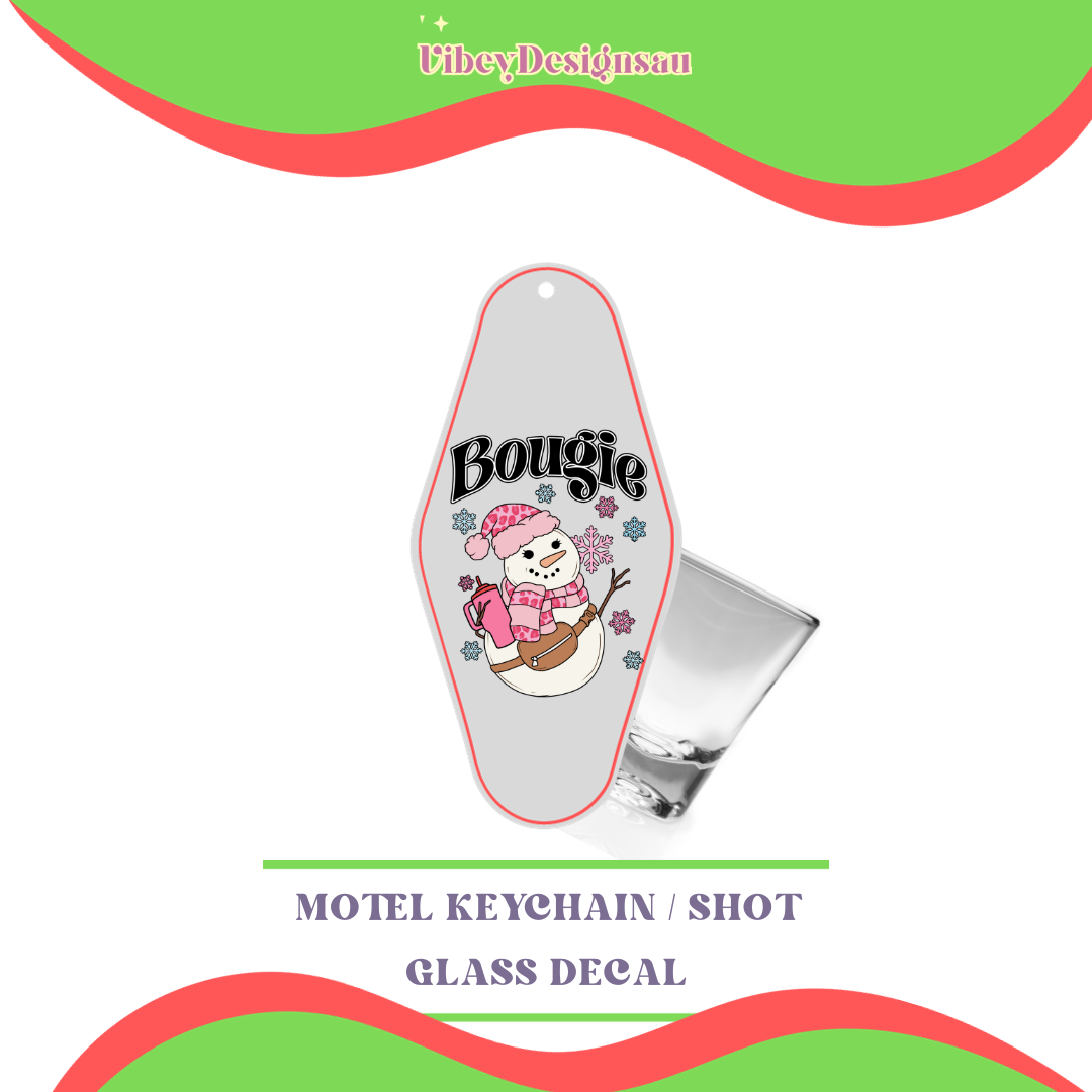RTS Motel Keychain | Shotglass Decal - Bougie Snowman