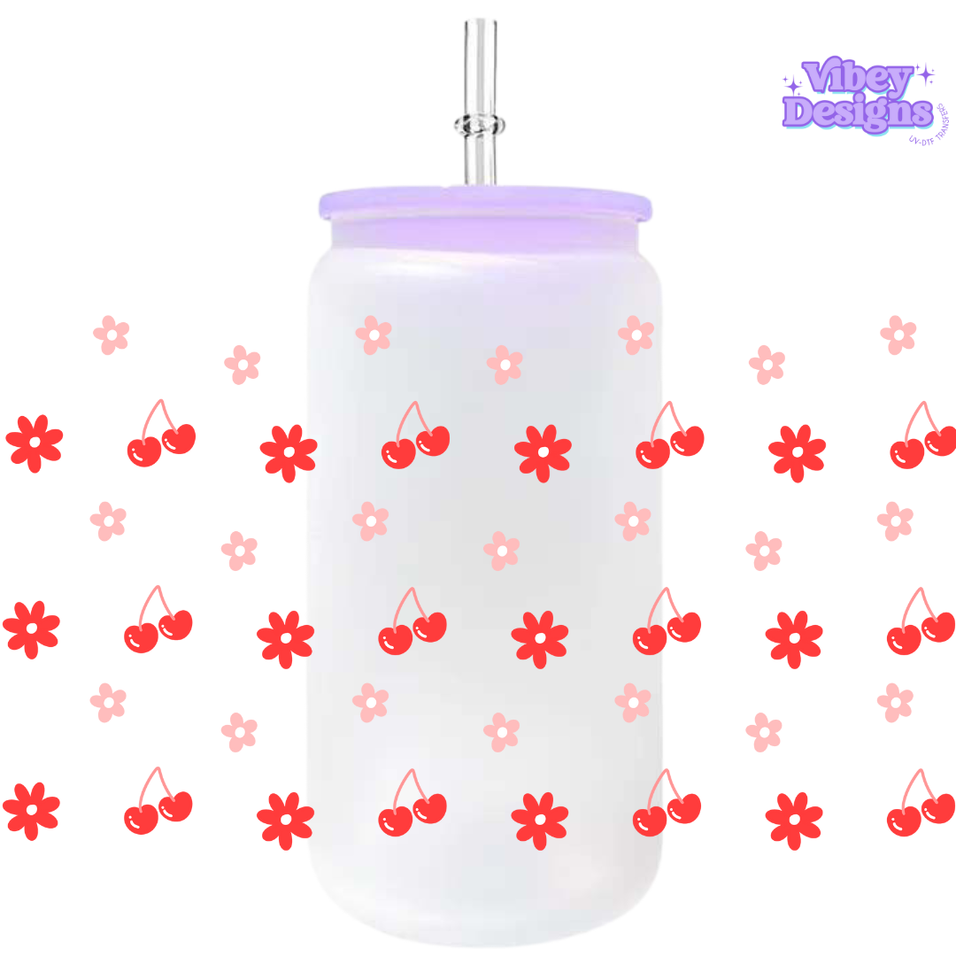 Uv Dtf Wrap For 16oz Libbey Glass - Simple Cherry