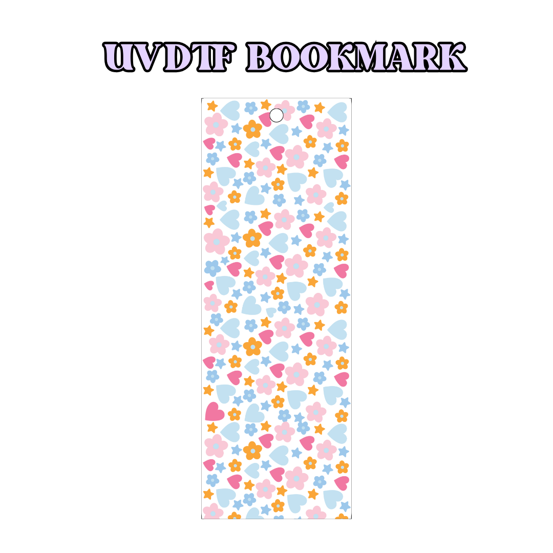UV-DTF Bookmark Transfer - Blue Confetti