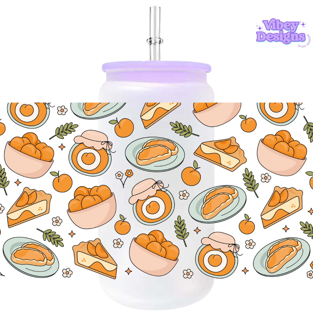 Uv Dtf Wrap For 16oz Libbey Glass - Peachy Delicious