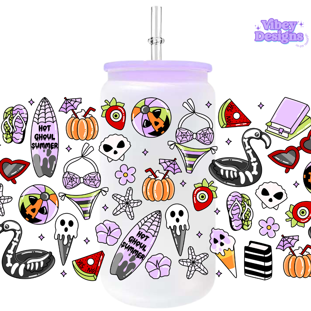 Uv Dtf Wrap For 16oz Libbey Glass - Summerween