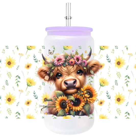 UV-DTF Bookmark Transfer - Sunflowers Cow