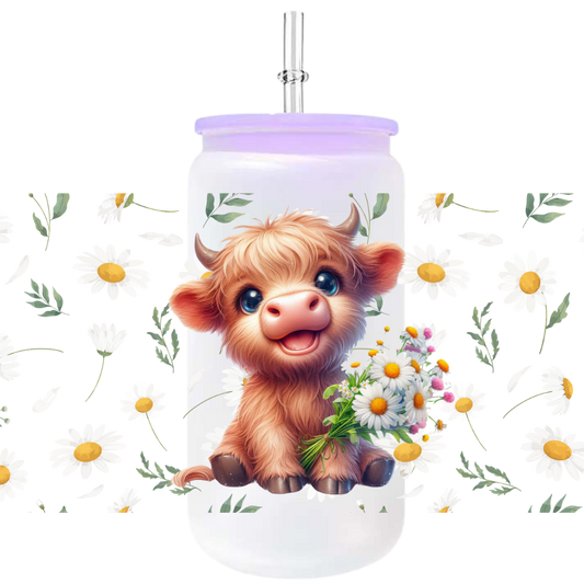 UV-DTF Bookmark Transfer - Daisies Cow