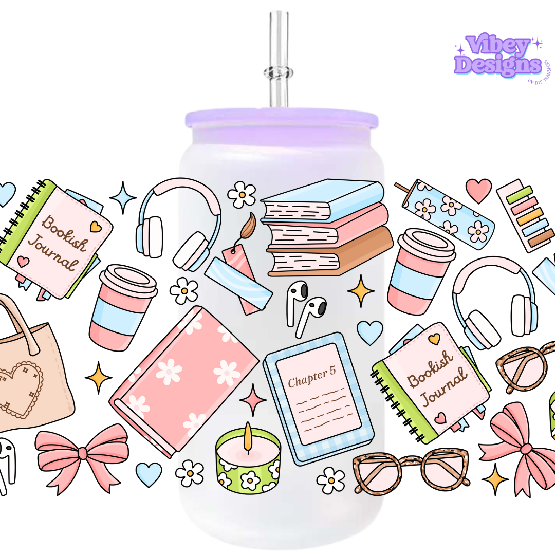 Uv Dtf Wrap For 16oz Libbey Glass - Bookish Essentials