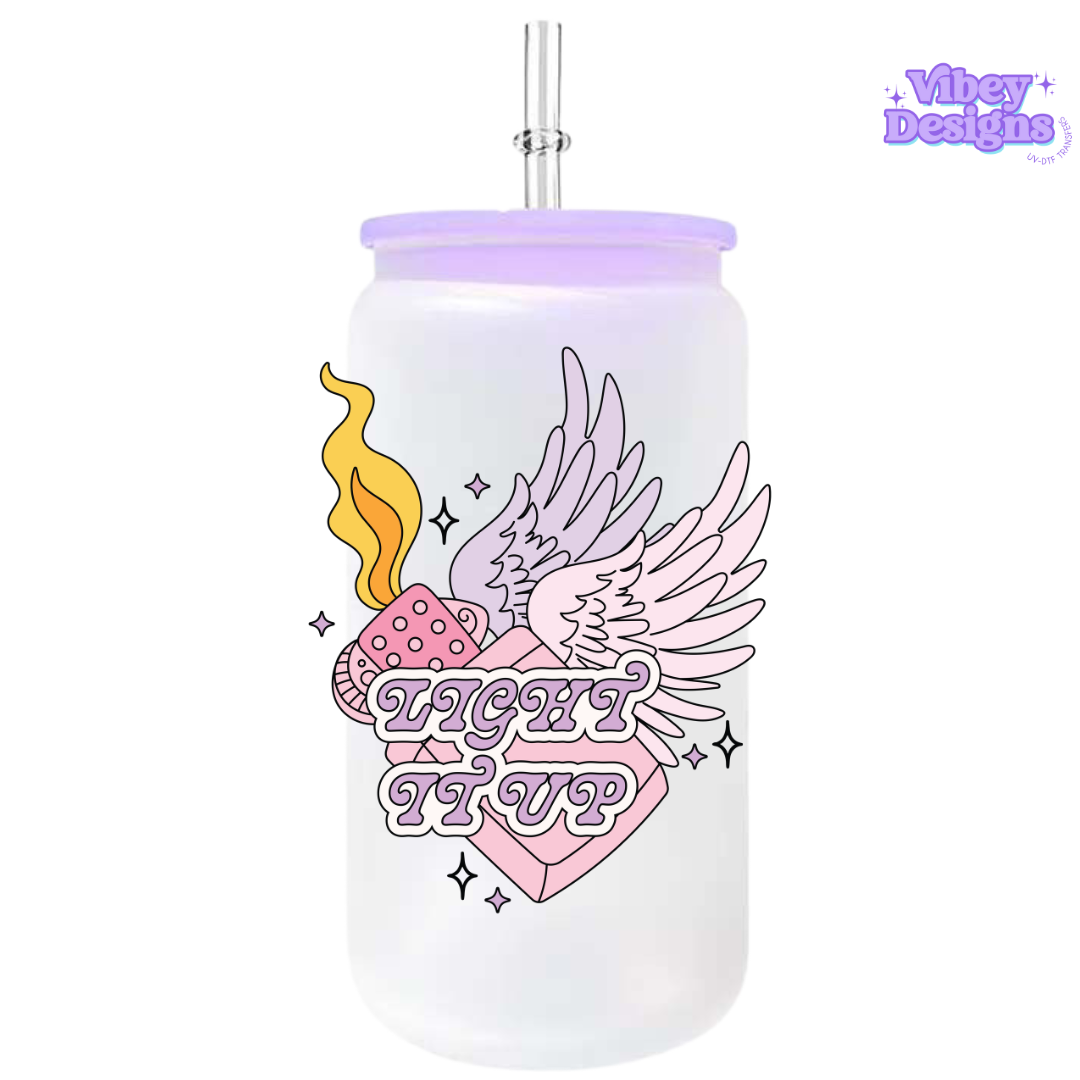 UV-DTF Transfer for Bottle, Glass, Mug, Diary - Light it Up