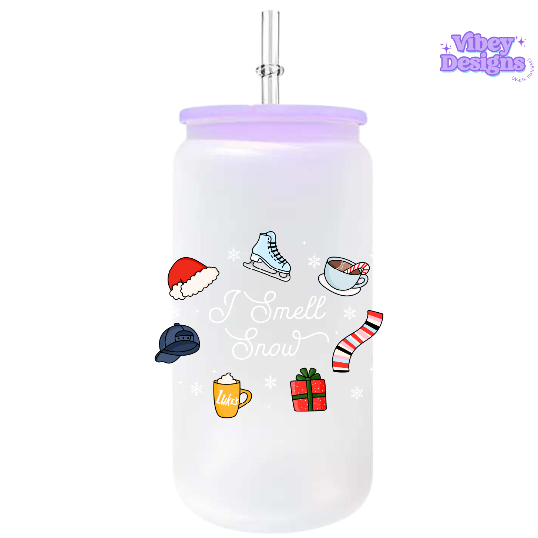UV-DTF Transfer for Bottle, Glass, Mug, Diary - Let it snow white