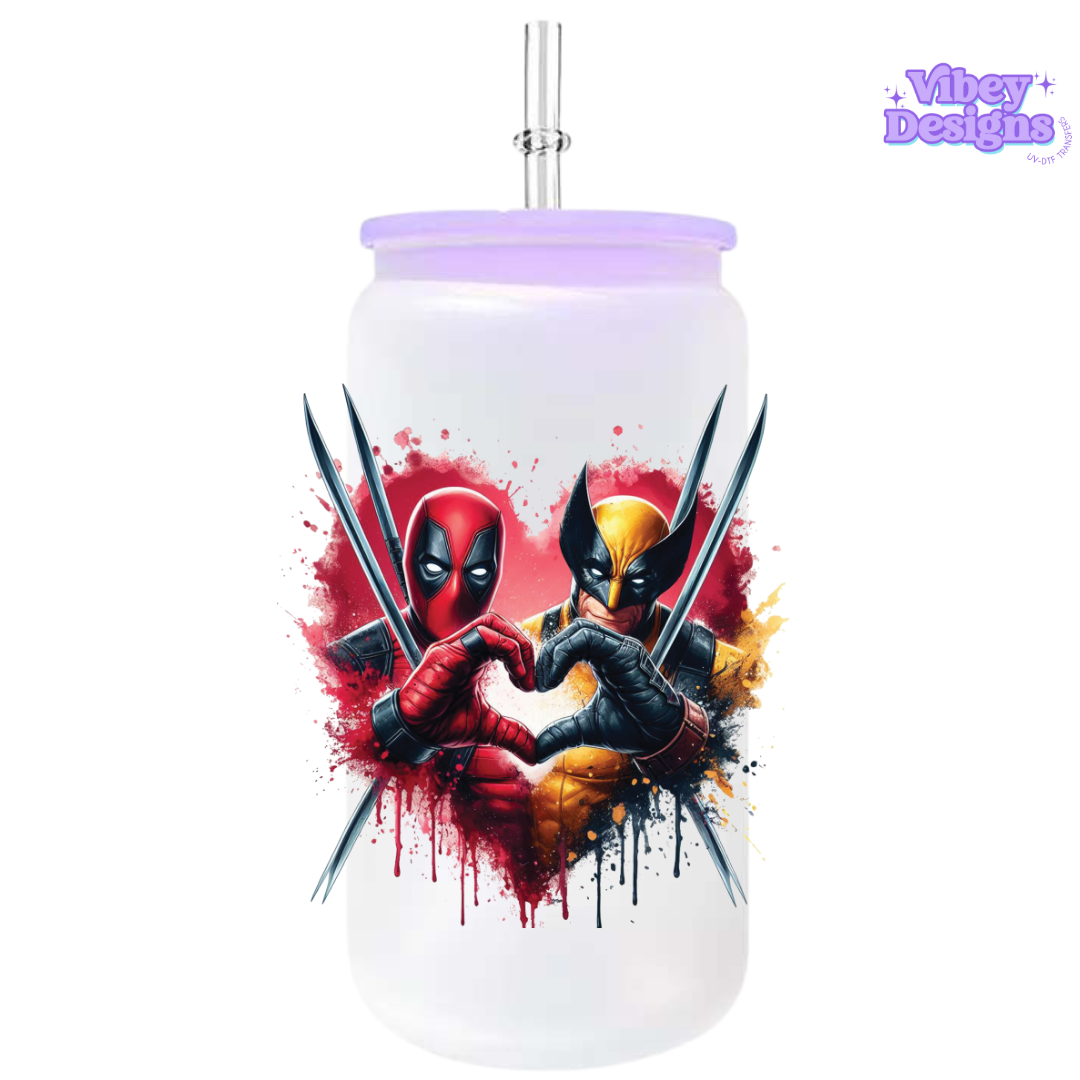 UV-DTF Transfer for Bottle, Glass, Mug, Diary - Dead Wolf Heart