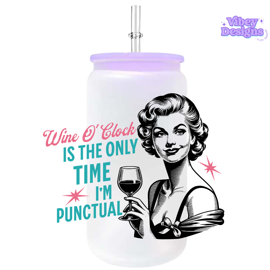 UV-DTF Transfer for Bottle, Glass, Mug, Diary - Wine O'clock