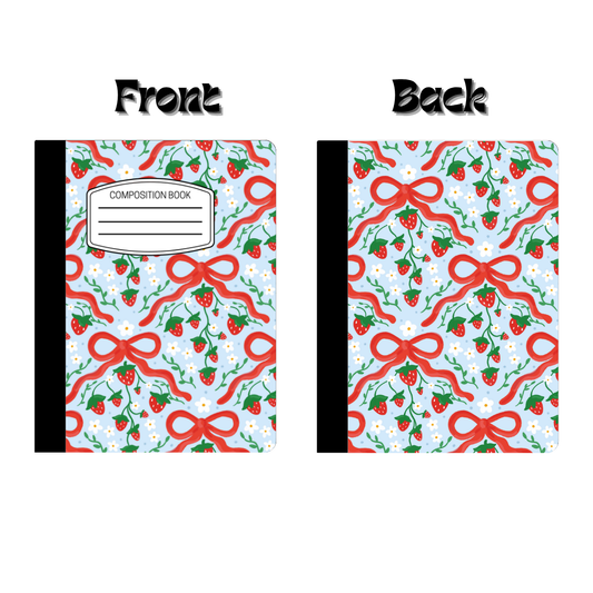 Composition Notebook - Strawberry Bow