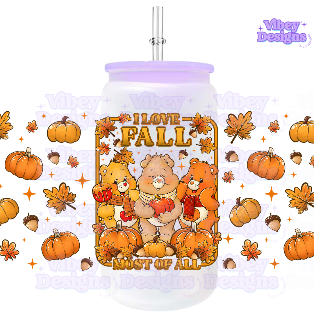 Uv Dtf Wrap For 16oz Libbey Glass - Fall Most of All