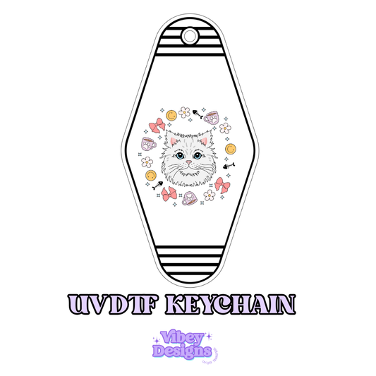 RTS Motel Keychain | Shot glass Decal - Cats & Flowers