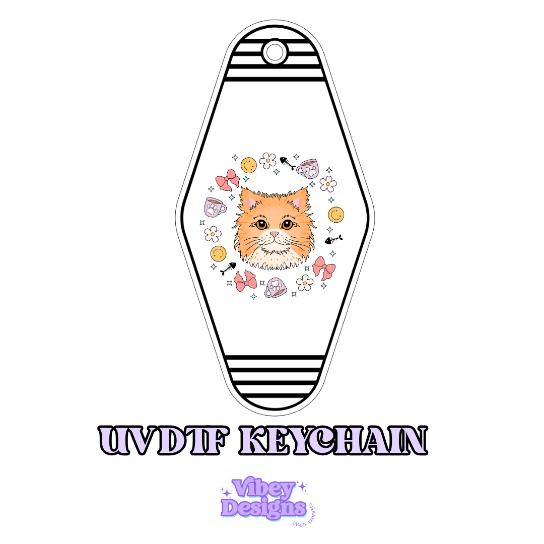 RTS Motel Keychain | Shot glass Decal - Cats & Flowers