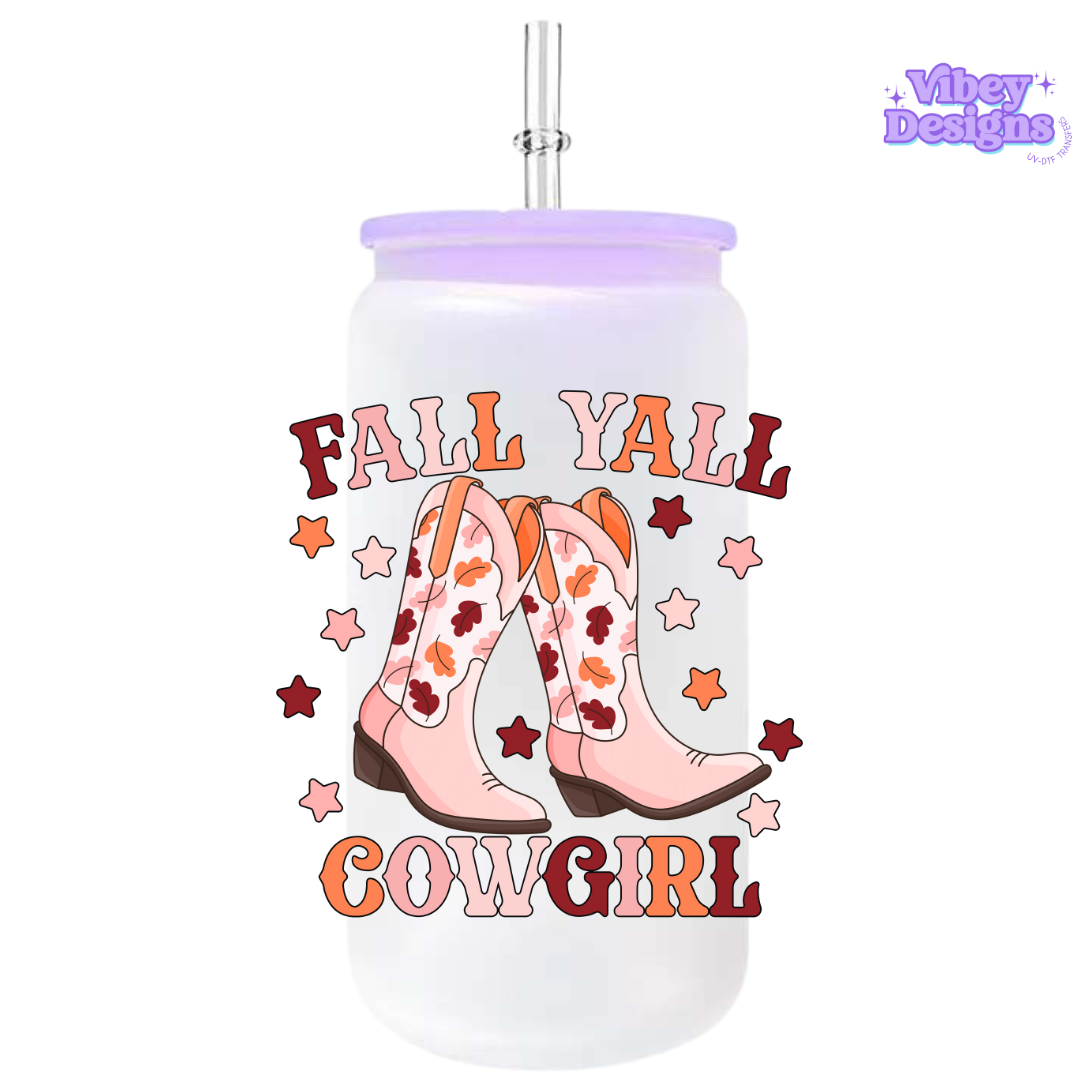 UV-DTF Transfer for Bottle, Glass, Mug, Diary - Fall Cowgirl