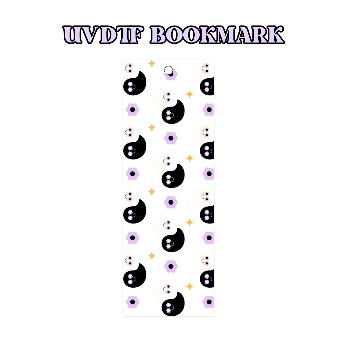 UV-DTF Bookmark Transfer - Ying Yang Ghosties