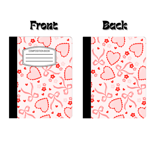 Composition Notebook - Hearts and bows
