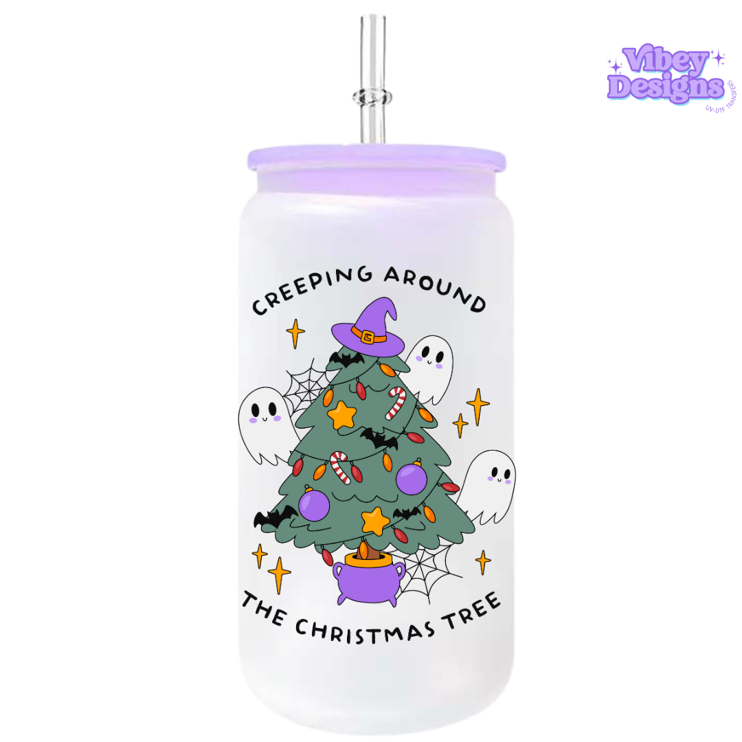 UV-DTF Transfer for Bottle, Glass, Mug, Diary - Creeping around the xmas tree