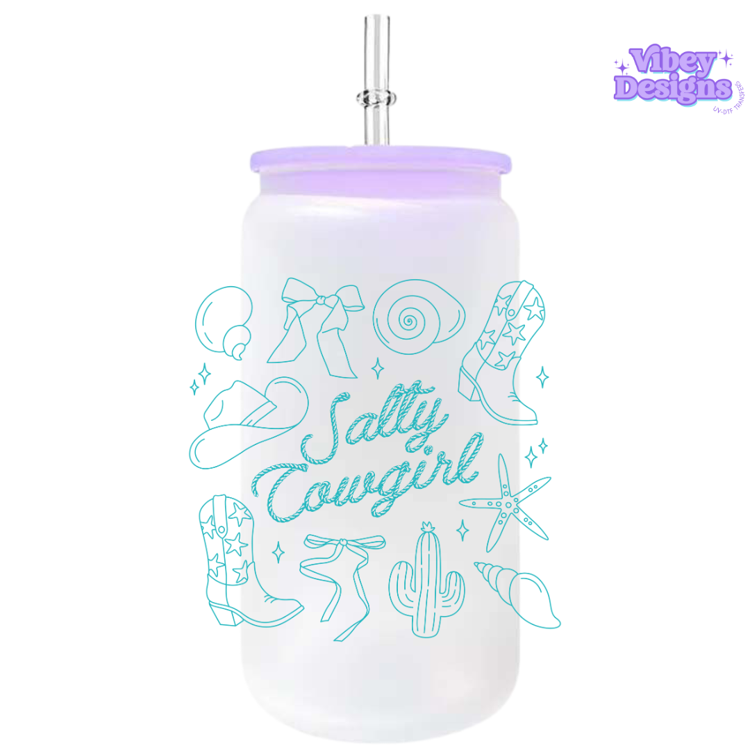 UV-DTF Transfer for Bottle, Glass, Mug, Diary - Salty Cowgirl