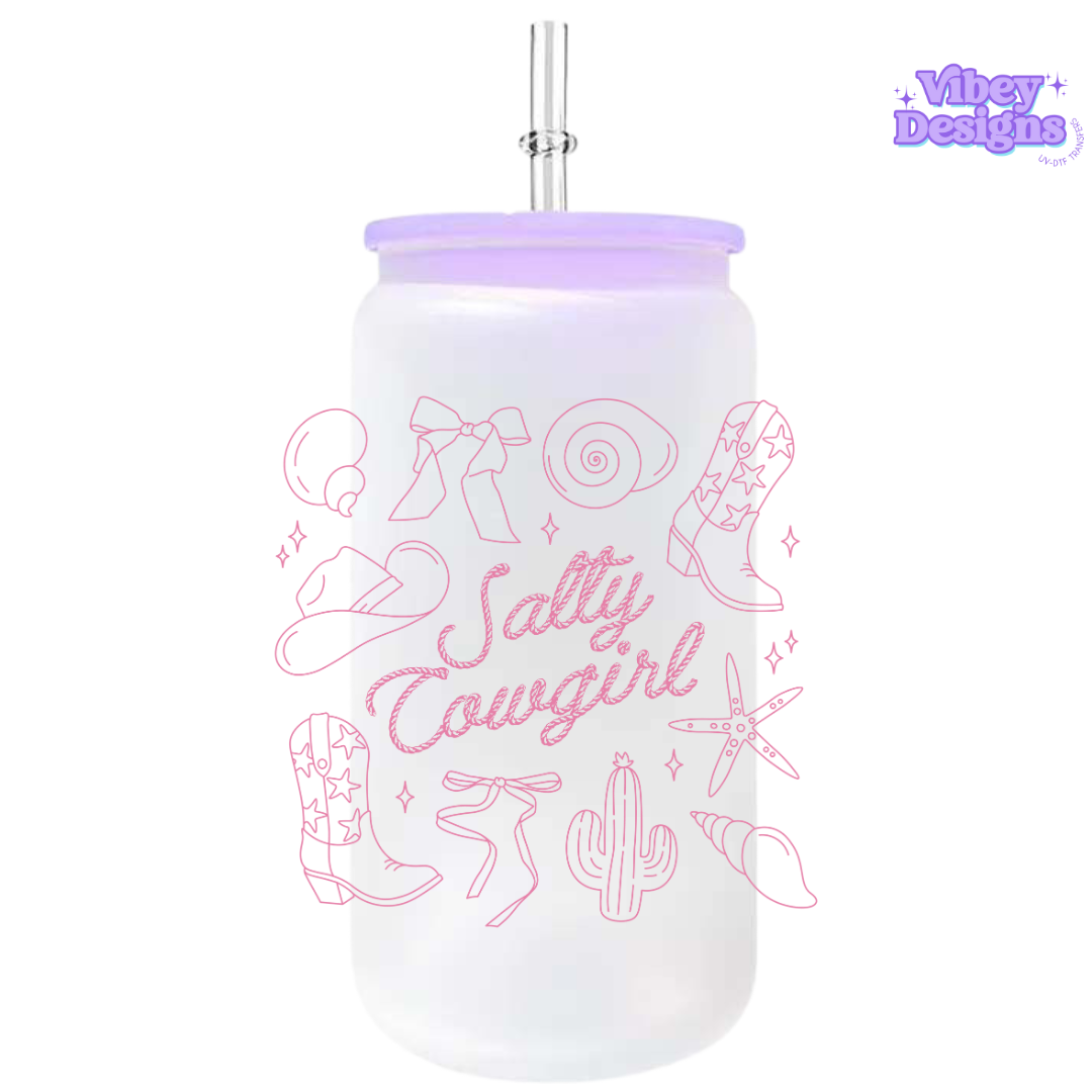 UV-DTF Transfer for Bottle, Glass, Mug, Diary - Salty Cowgirl