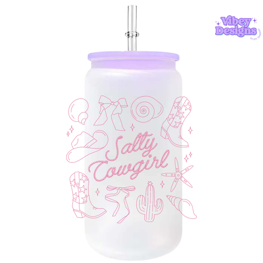 UV-DTF Transfer for Bottle, Glass, Mug, Diary - Salty Cowgirl