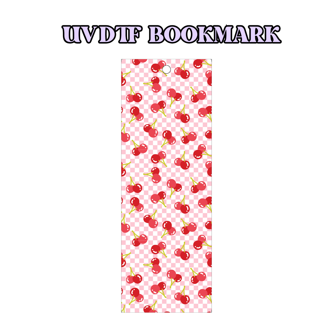 UV-DTF Bookmark Transfer - Checkered Cherries