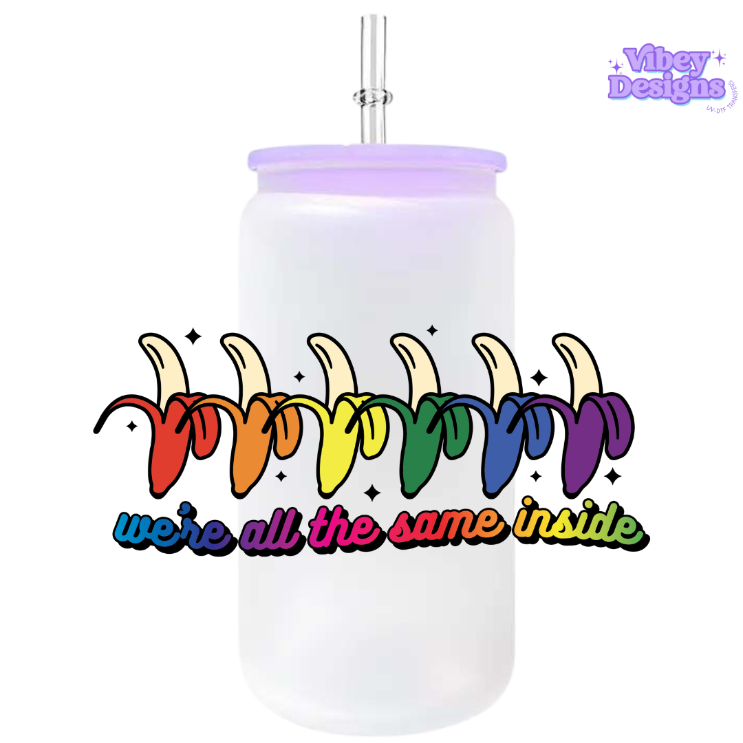 UV-DTF Transfer for Bottle, Glass, Mug, Diary - We’re all the same inside